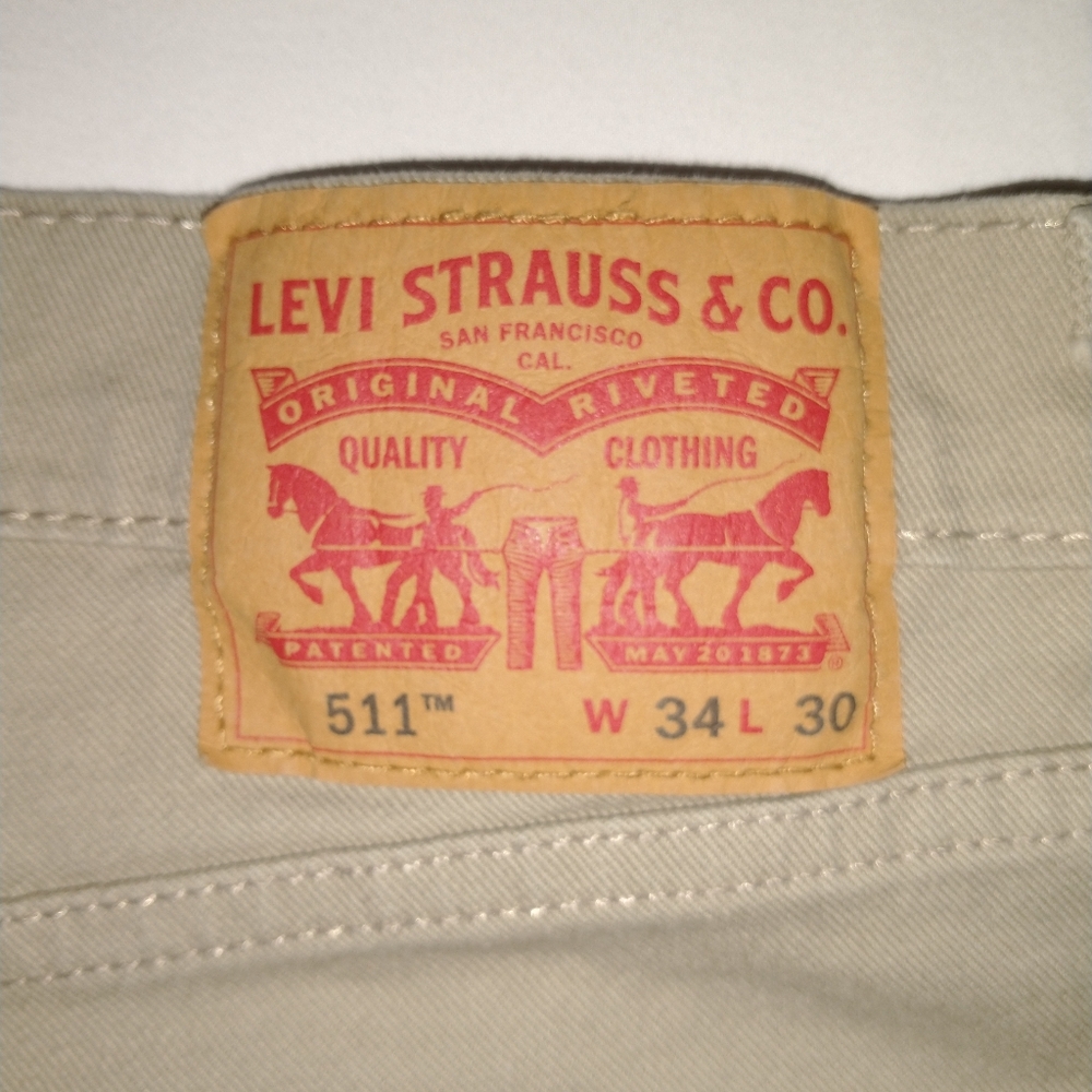 Levi's 511 slim fit straight leg khaki jeans size 34x30